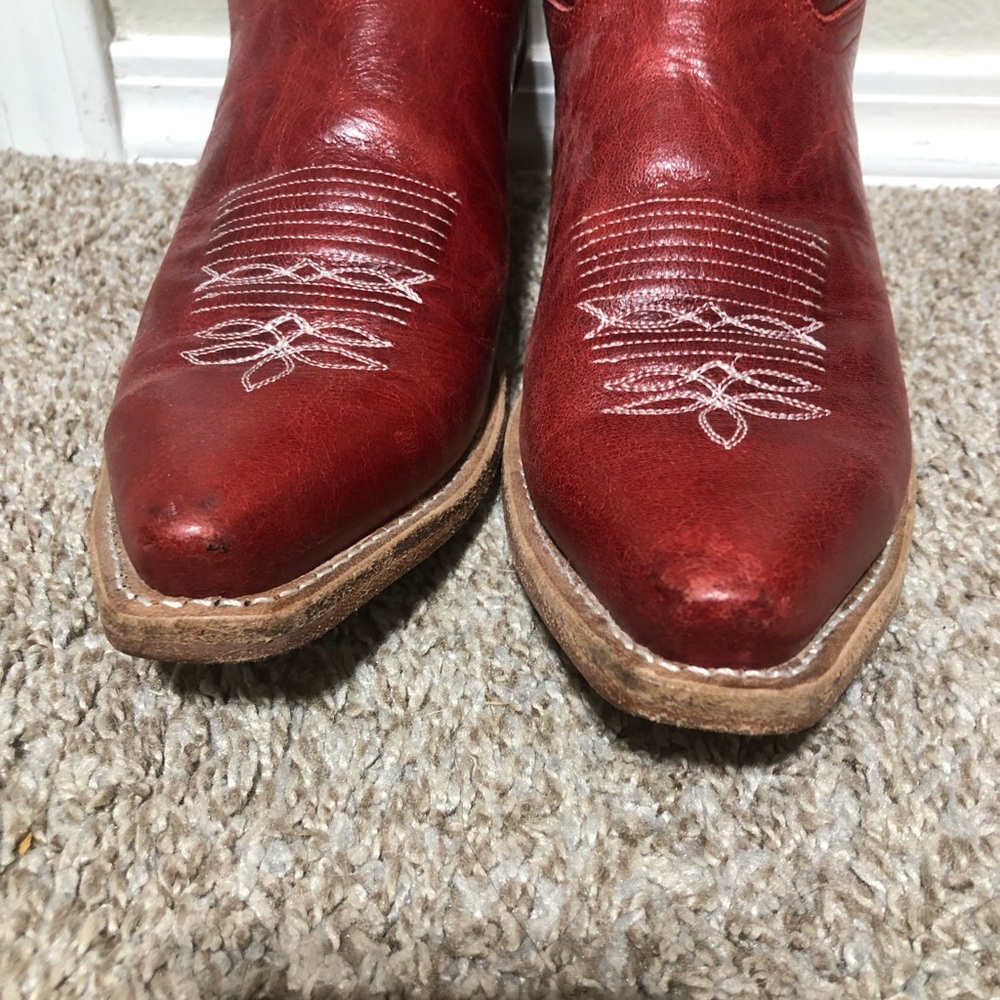 Old West Red Western Boots - Picture 5 of 7